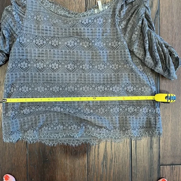 Joie Grey two layer lace top - Picture 8 of 9